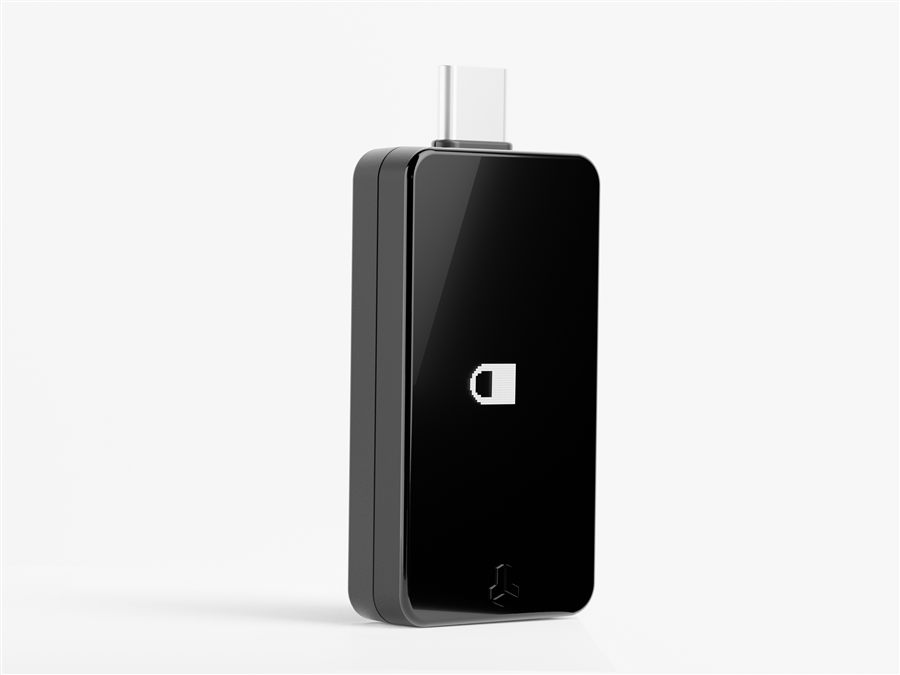 BitBox-Hardware-Wallet, Rückansicht mit USB-C-Stecker